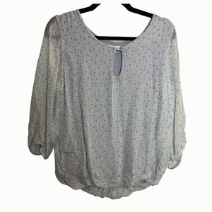 Prontomoda Giusy Made in Italy Blouse Size Small Cottagecore Light Blue